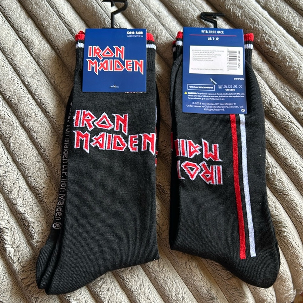NWT Officially Licensed Iron Maiden Socks One Pair Unisex Size US 7-12